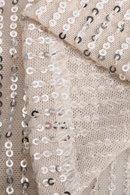 Vestido de una sola pieza con cuello oblicuo, elegante y sexy con lentejuelas lisas (5 colores)