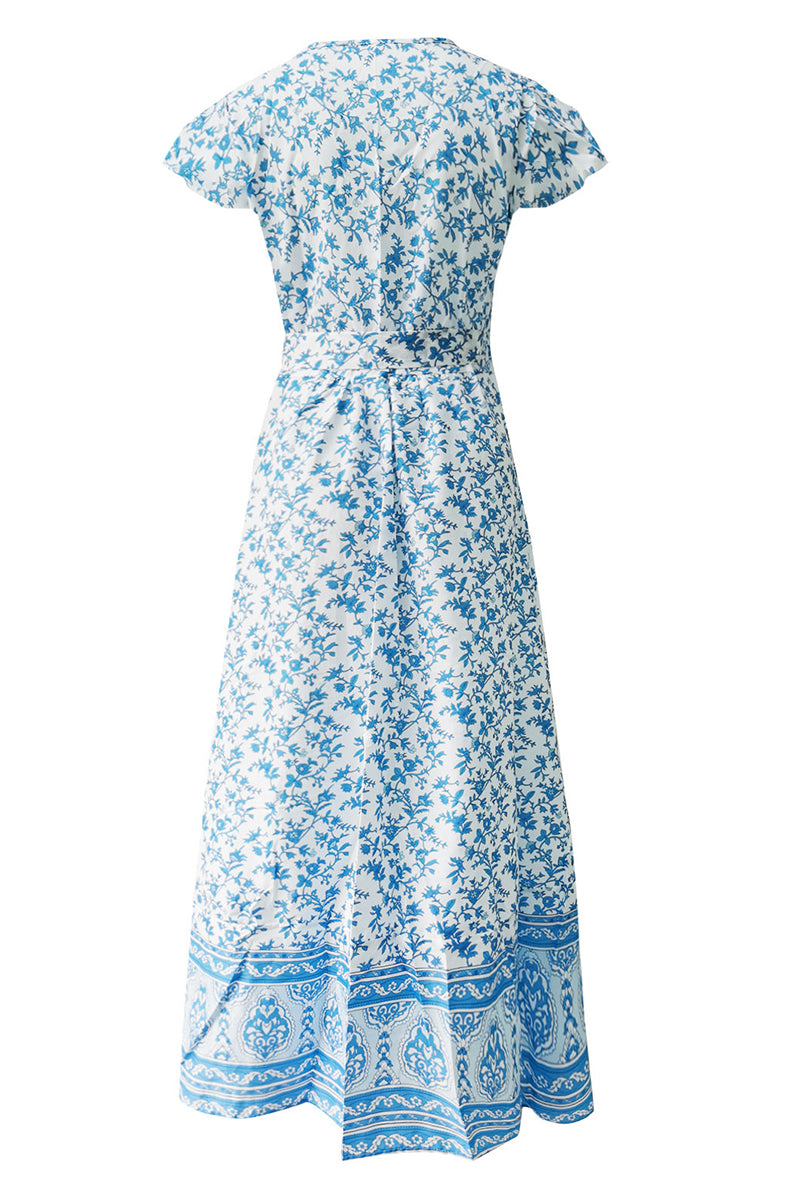 Sexy Elegant Print V Neck A Line Dresses(10 Colors)