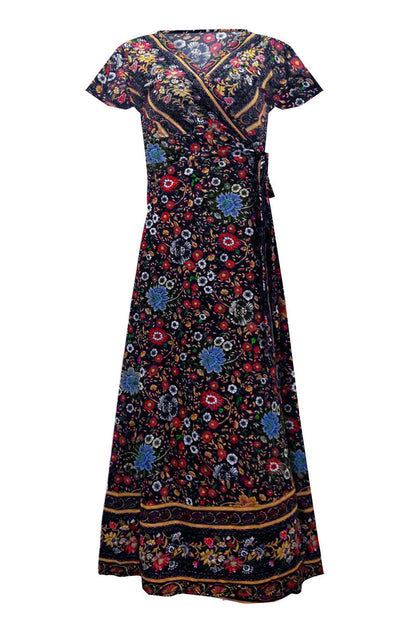 Sexy Elegant Print V Neck A Line Dresses(10 Colors)