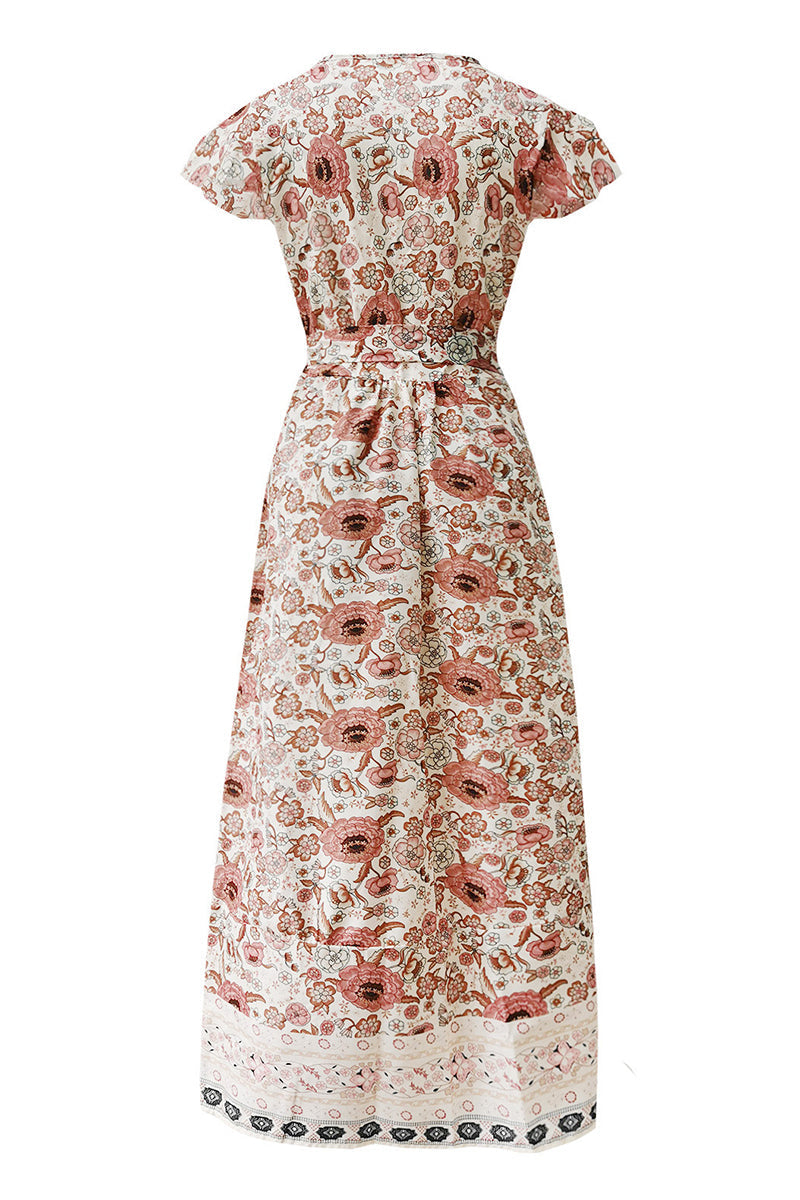 Sexy Elegant Print V Neck A Line Dresses(10 Colors)