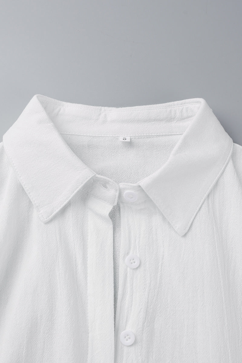 Casual Simplicity Solid Frenulum Solid Color Turndown Collar Loose Rompers