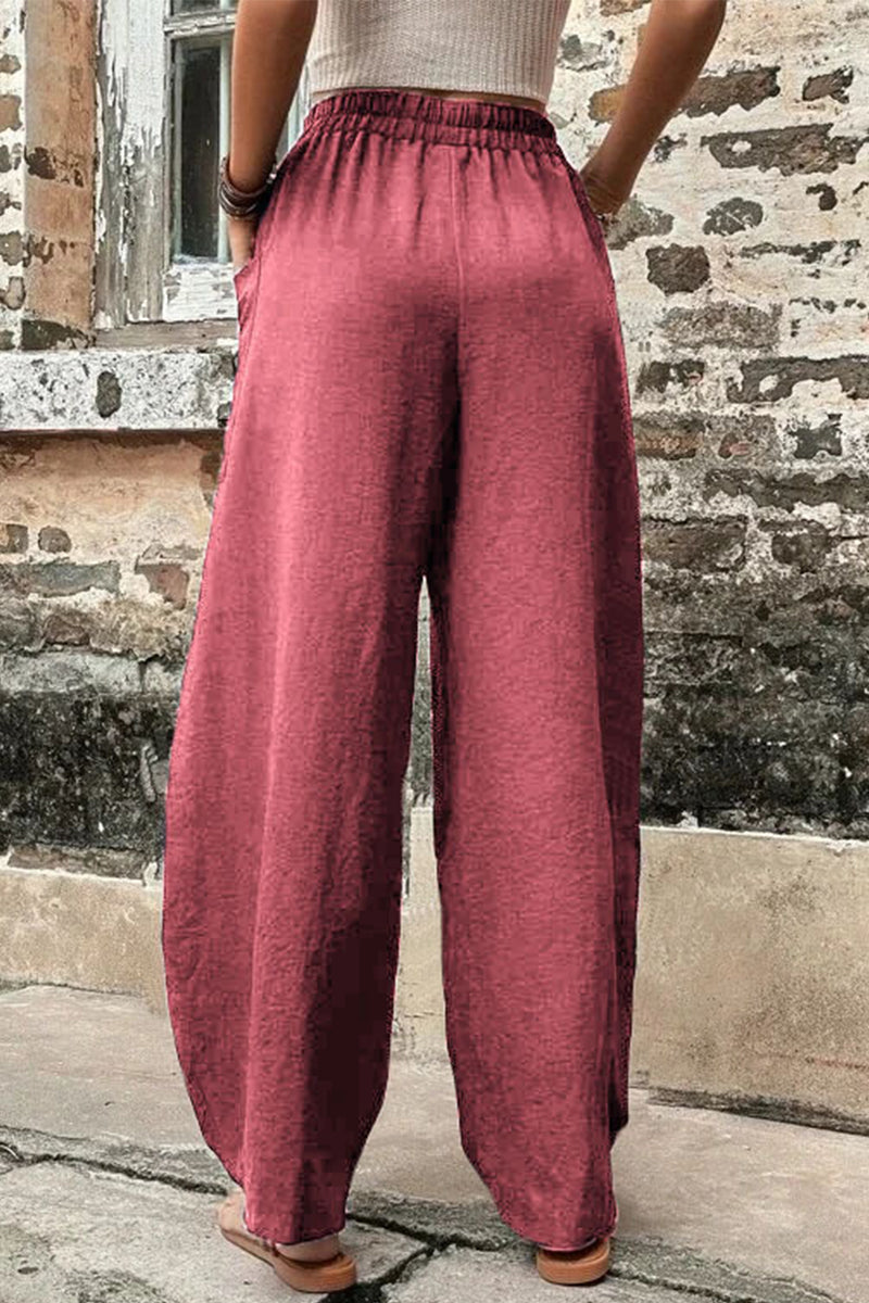 Pantalones Harlan holgados de cintura alta con bolsillos lisos para uso diario (11 colores)