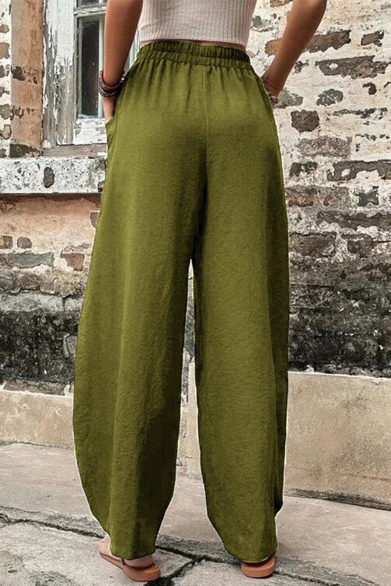 Pantalones Harlan holgados de cintura alta con bolsillos lisos para uso diario (11 colores)