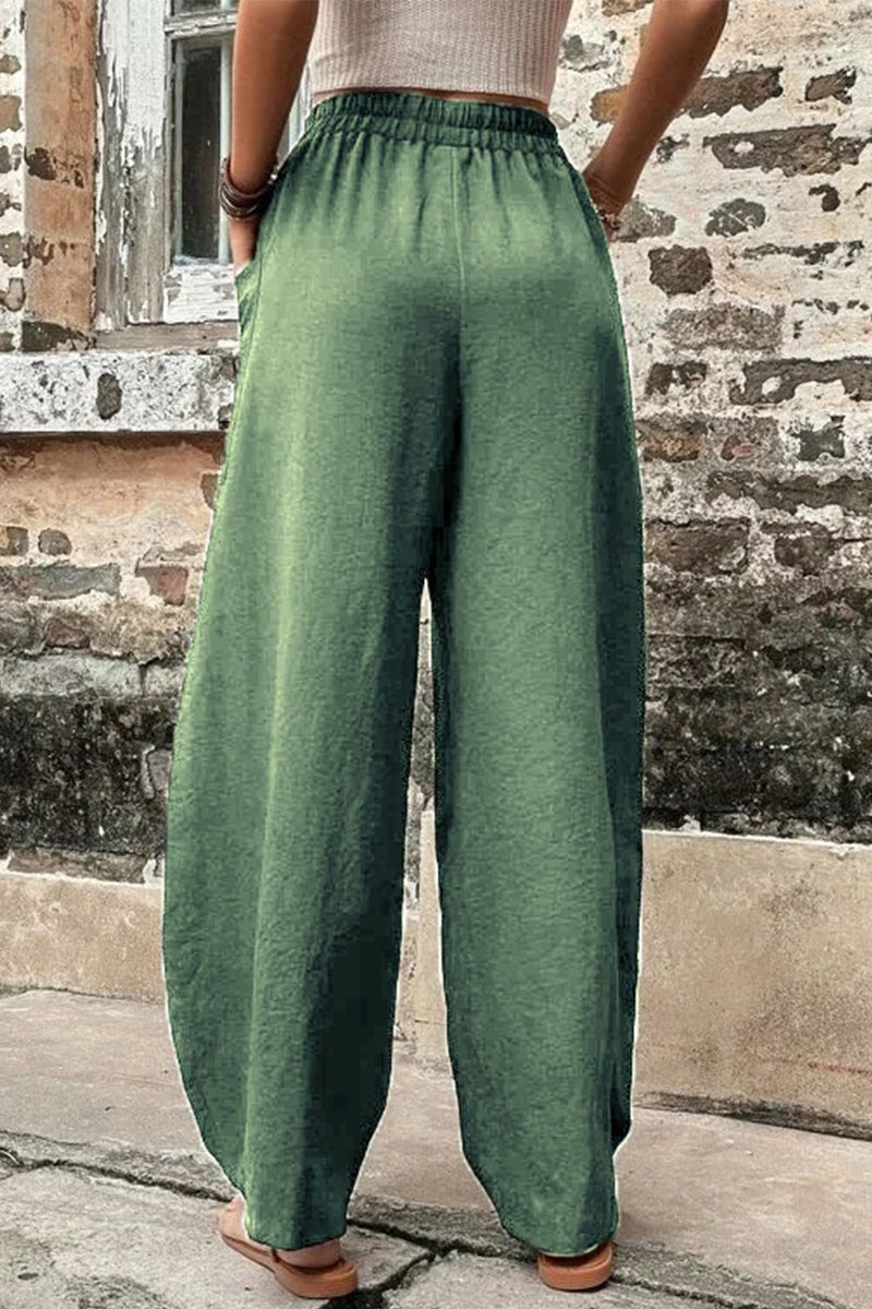 Pantalones Harlan holgados de cintura alta con bolsillos lisos para uso diario (11 colores)