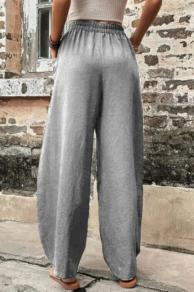 Pantalones Harlan holgados de cintura alta con bolsillos lisos para uso diario (11 colores)