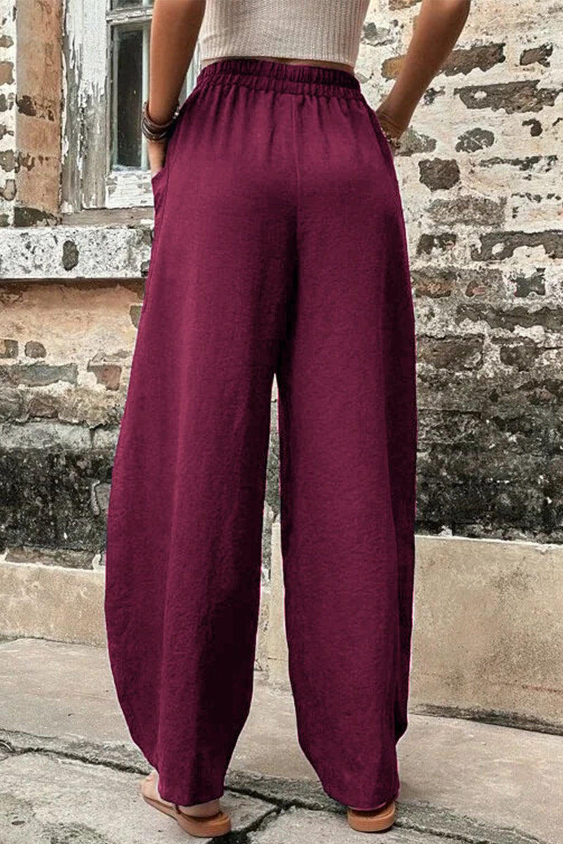 Pantalones Harlan holgados de cintura alta con bolsillos lisos para uso diario (11 colores)
