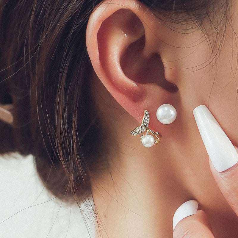 Casual Daily Patchwork Pearl Rhinestone Earrings