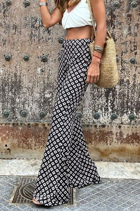 Pantalones casuales con estampado universitario, patchwork, con altavoz regular y estampado completo