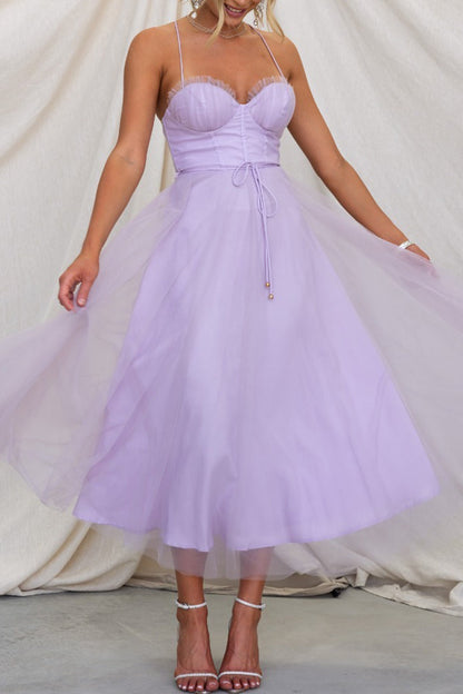 Vestidos de princesa con escote en V, elegantes y dulces, de color liso y liso.