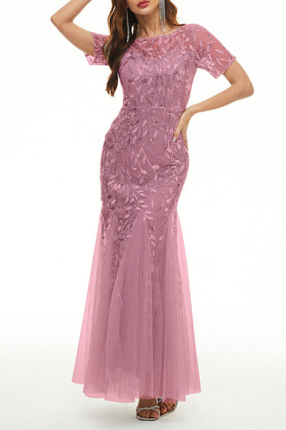 Celebrities Elegant Patchwork Sequins O Neck Evening Dress Dresses(11 Colors)