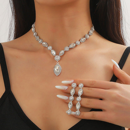 Elegant College Solid Patchwork (With Necklaces &amp; Earrings)