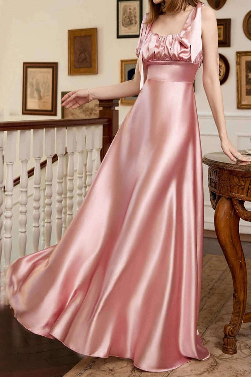 Elegante vestido de noche formal de frenillo sólido