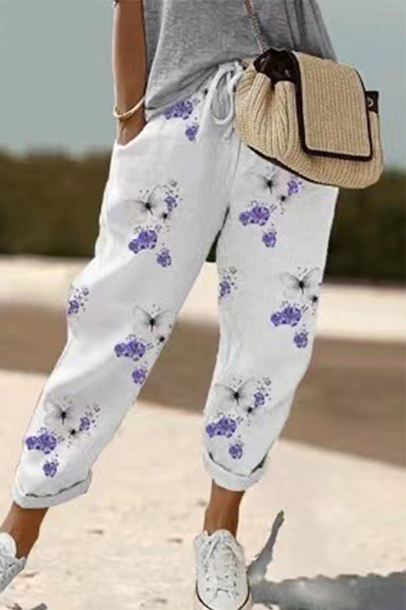 Pantalones casuales con estampado geométrico de patchwork, sueltos, de cintura media, con lápiz y estampado completo (4 colores)