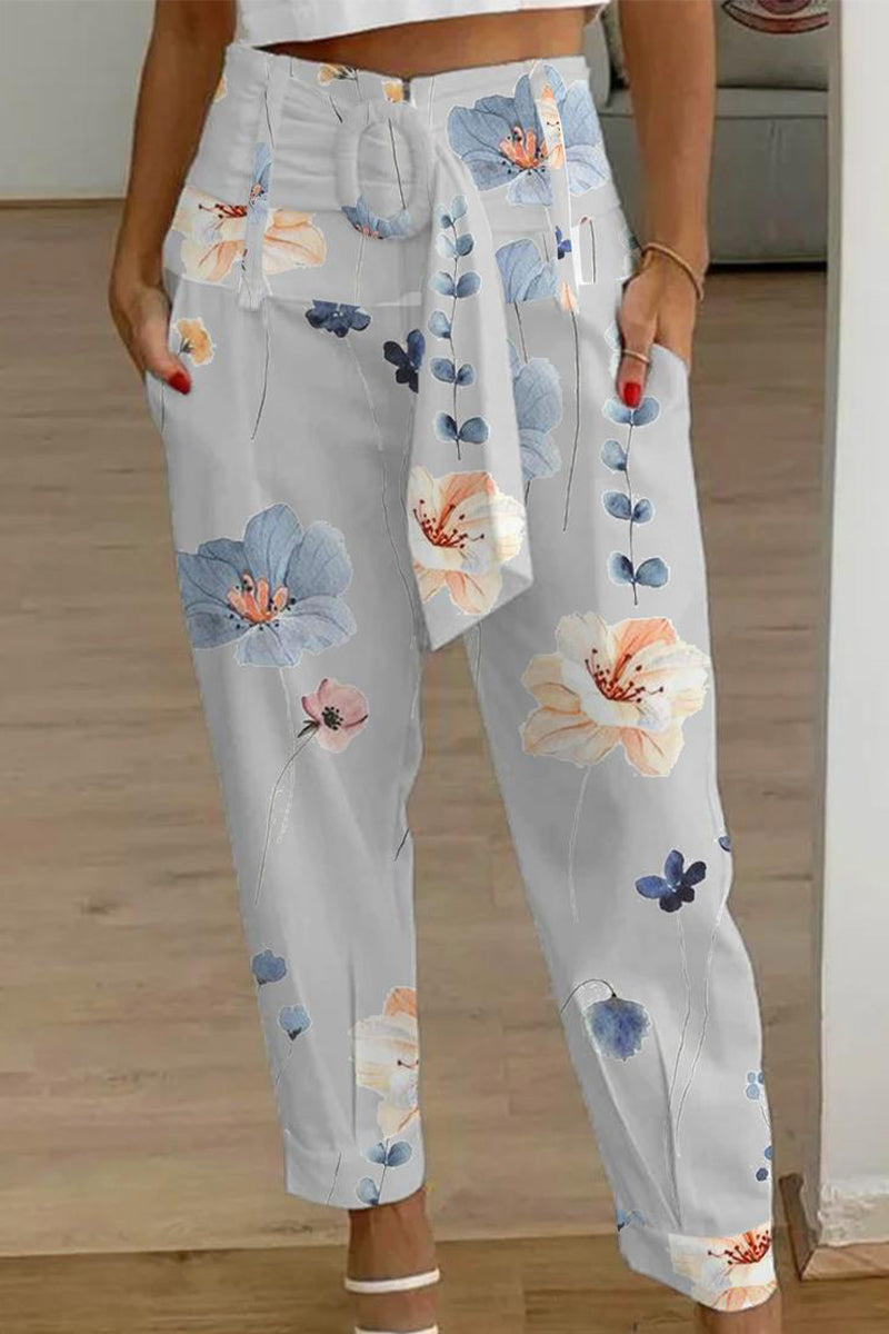 Pantalones Harlan de cintura media holgados con estampado de bolsillos y patchwork (10 colores)