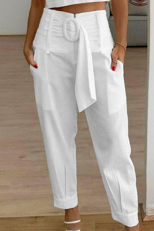 Pantalones Harlan de cintura media holgados con estampado de bolsillos y patchwork (10 colores)