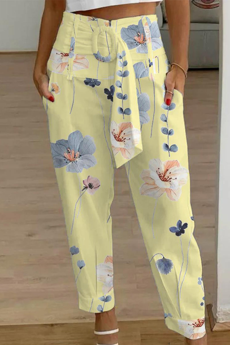 Pantalones Harlan de cintura media holgados con estampado de bolsillos y patchwork (10 colores)