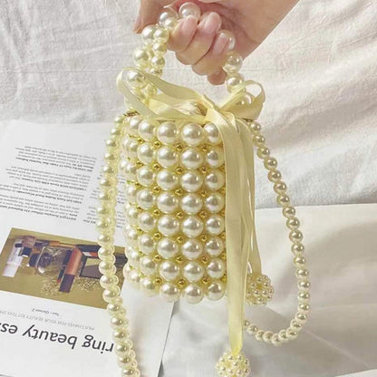 Bolsos casuales de diario con patchwork y tejido de perlas