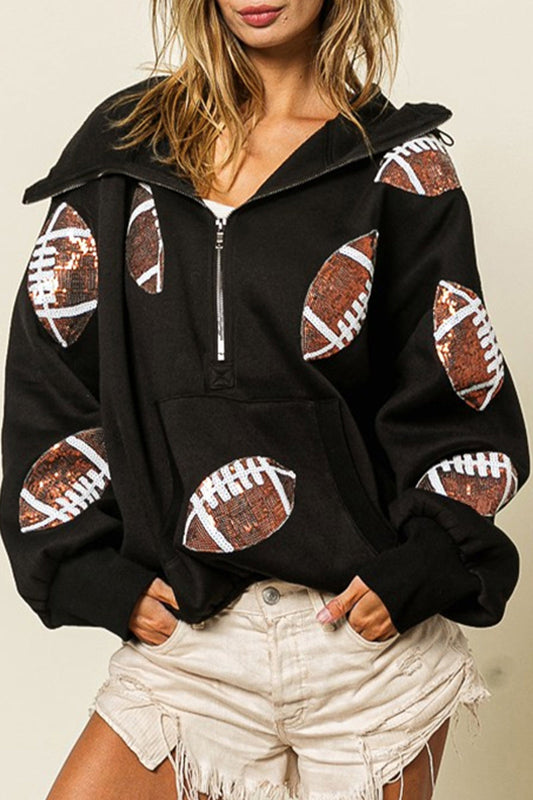 Tops casuales con cuello y capucha con parche de bolsillo sólido