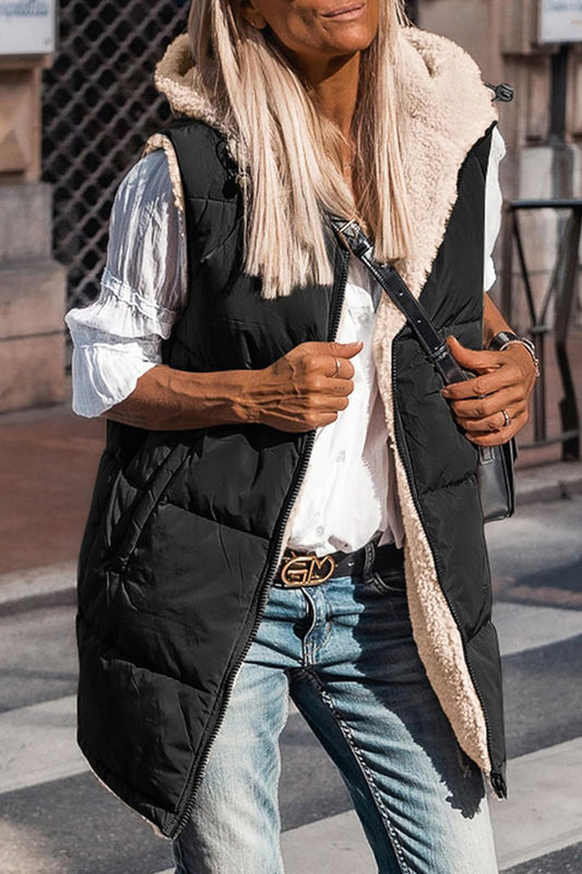 Tops casuales con cuello y capucha de patchwork sólido (6 colores)