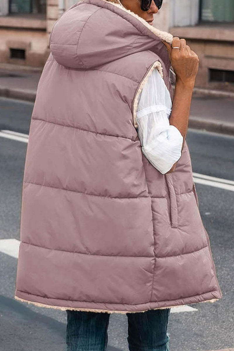 Tops casuales con cuello y capucha de patchwork sólido (6 colores)