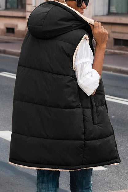 Tops casuales con cuello y capucha de patchwork sólido (6 colores)