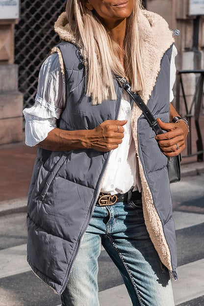 Tops casuales con cuello y capucha de patchwork sólido (6 colores)