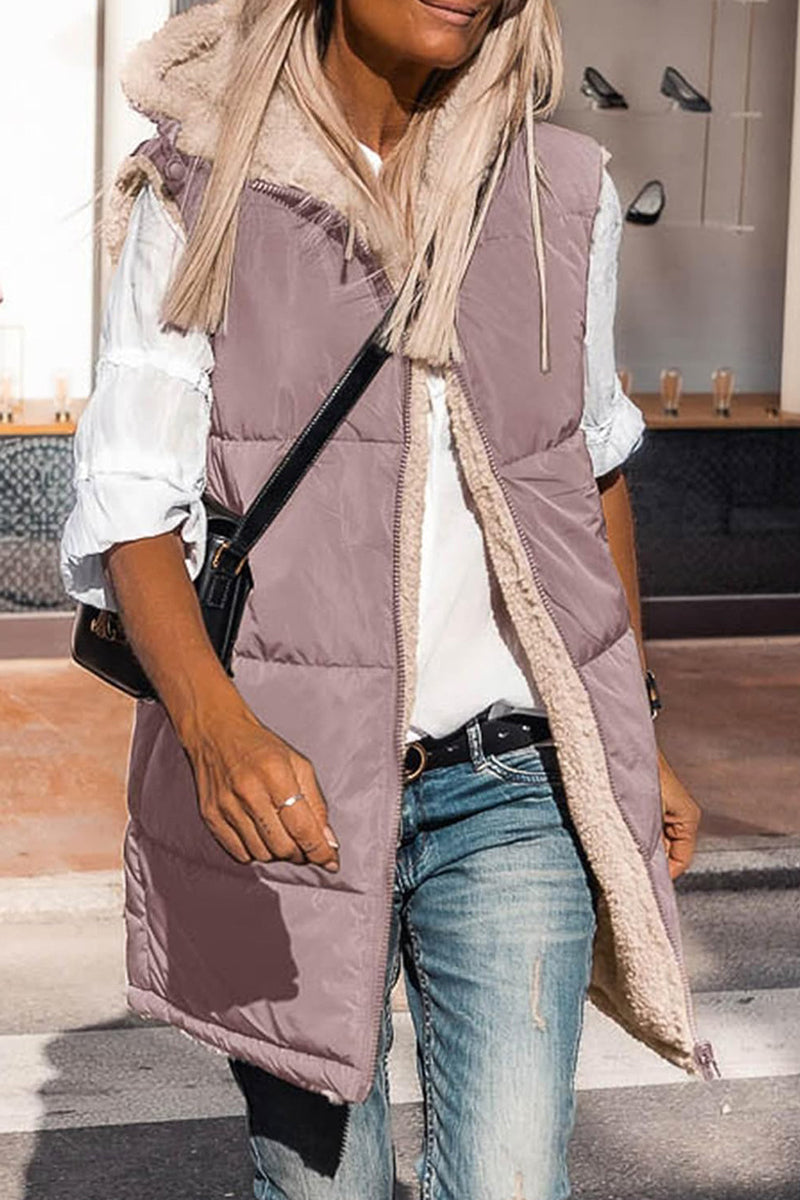 Tops casuales con cuello y capucha de patchwork sólido (6 colores)