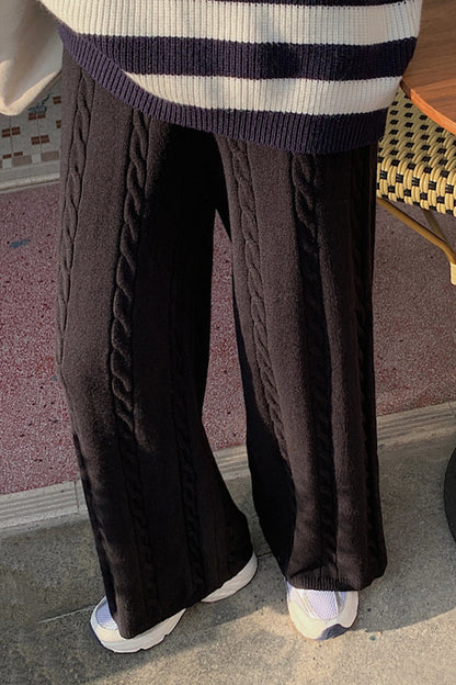 Pantalones casuales sencillos de color liso con parches, holgados y de pierna ancha (6 colores)