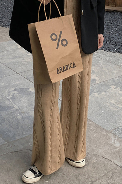 Pantalones casuales sencillos de color liso con parches, holgados y de pierna ancha (6 colores)