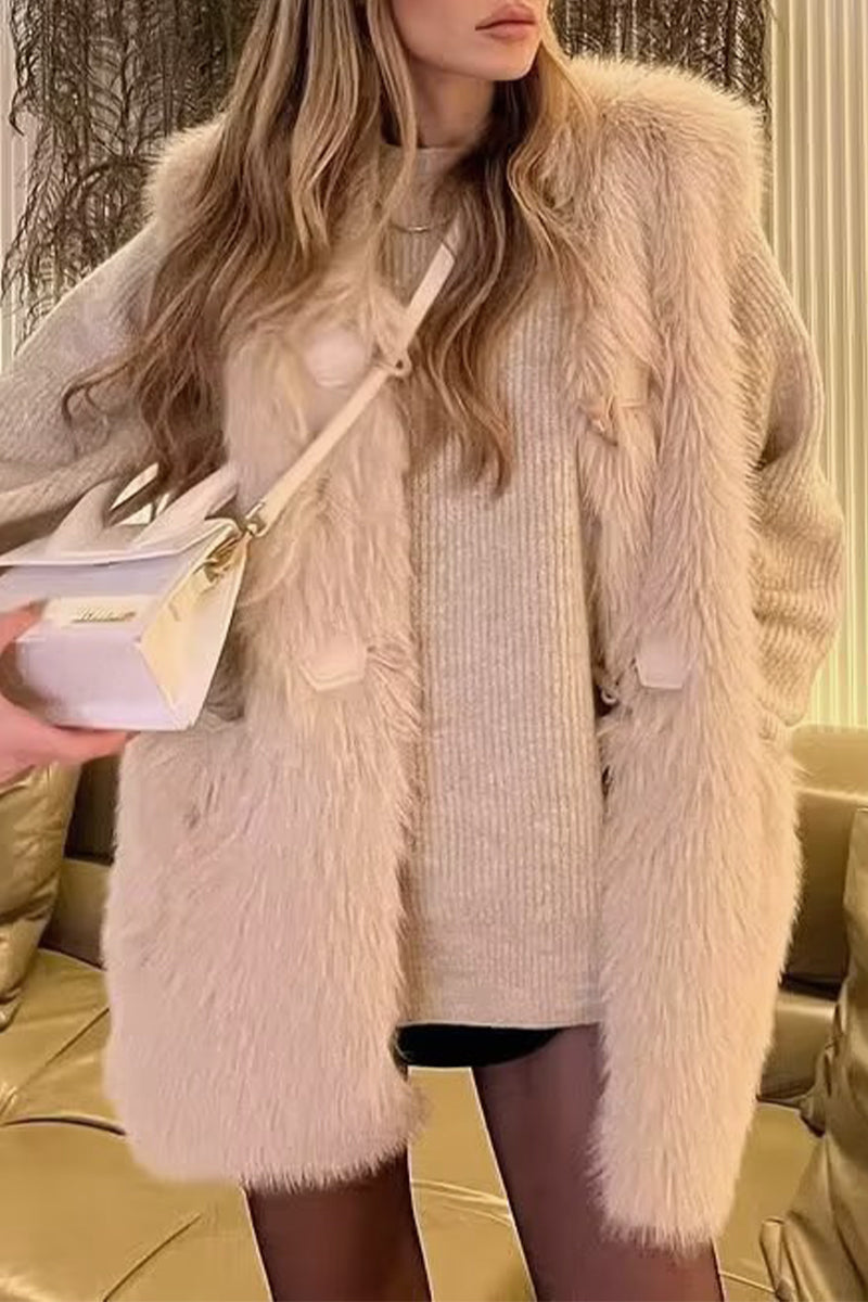 Tops casuales sencillos con cuello en V, botones y bolsillos lisos