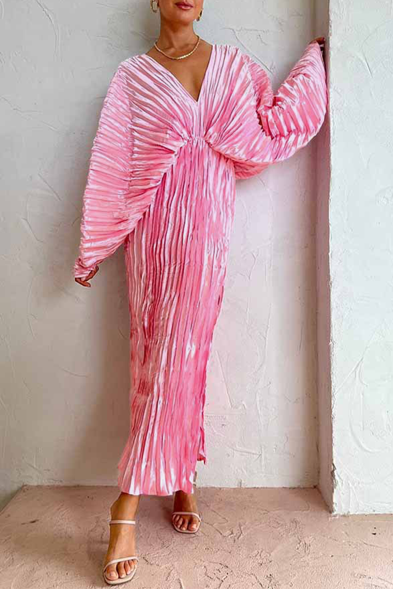 Vestidos de celebridades sexys con cuello en V y pliegues sólidos