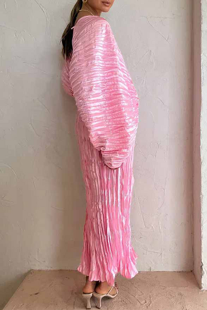 Vestidos de celebridades sexys con cuello en V y pliegues sólidos