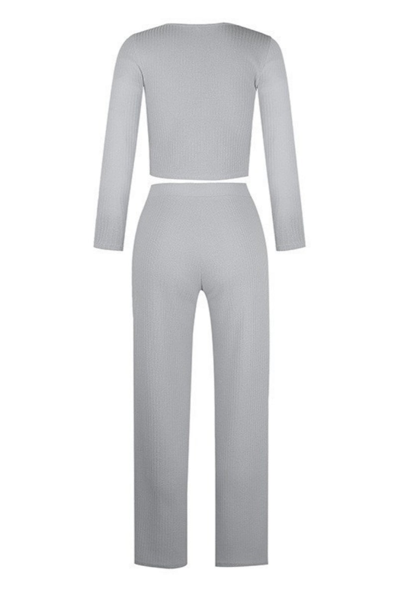 Chaleco informal con botones sólidos, pantalones, cuello en U, sin mangas, dos piezas (4 colores)