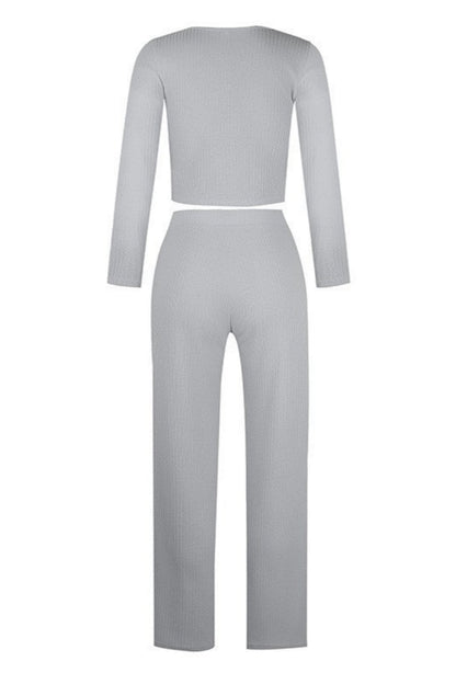 Chaleco informal con botones sólidos, pantalones, cuello en U, sin mangas, dos piezas (4 colores)