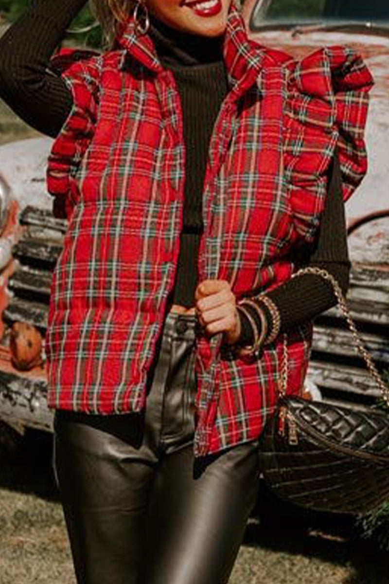 Chalecos casuales con hebillas a cuadros