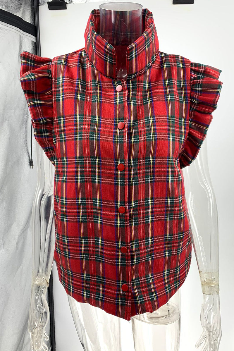 Chalecos casuales con hebillas a cuadros