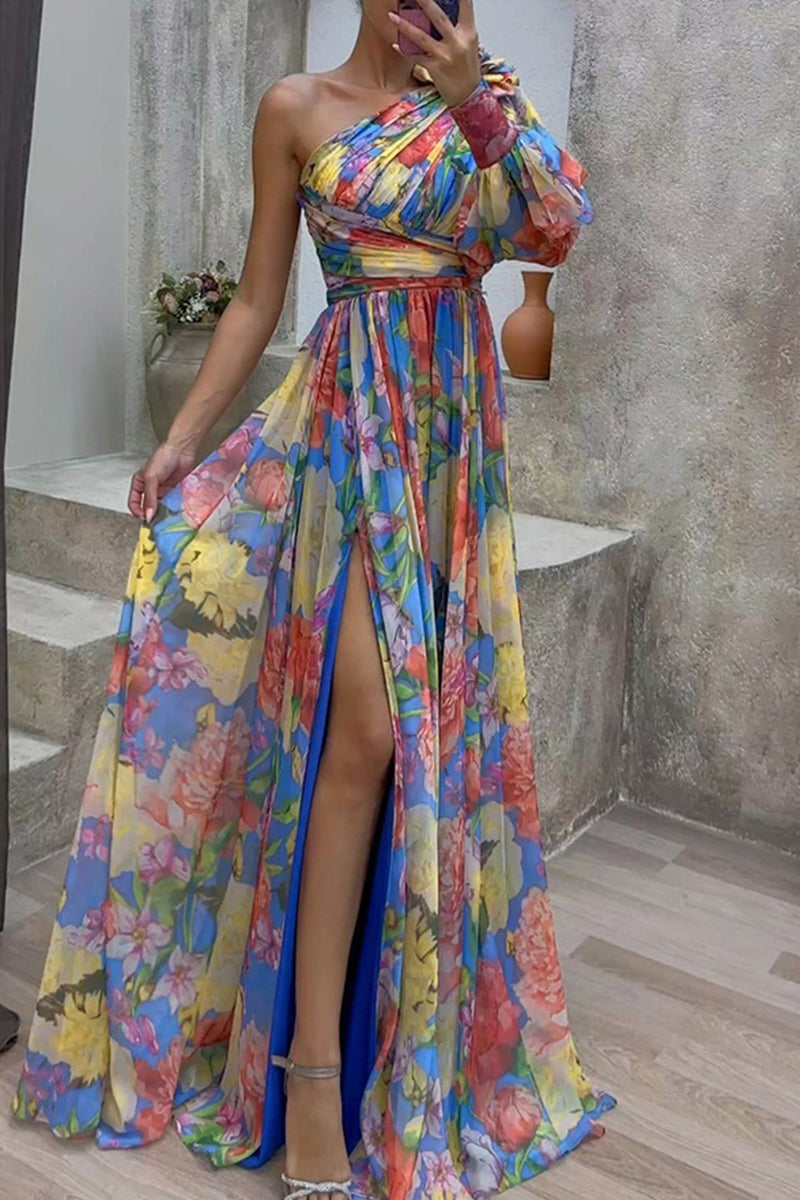 Elegante vestido de noche con abertura floral (5 colores)