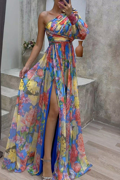 Elegante vestido de noche con abertura floral (5 colores)