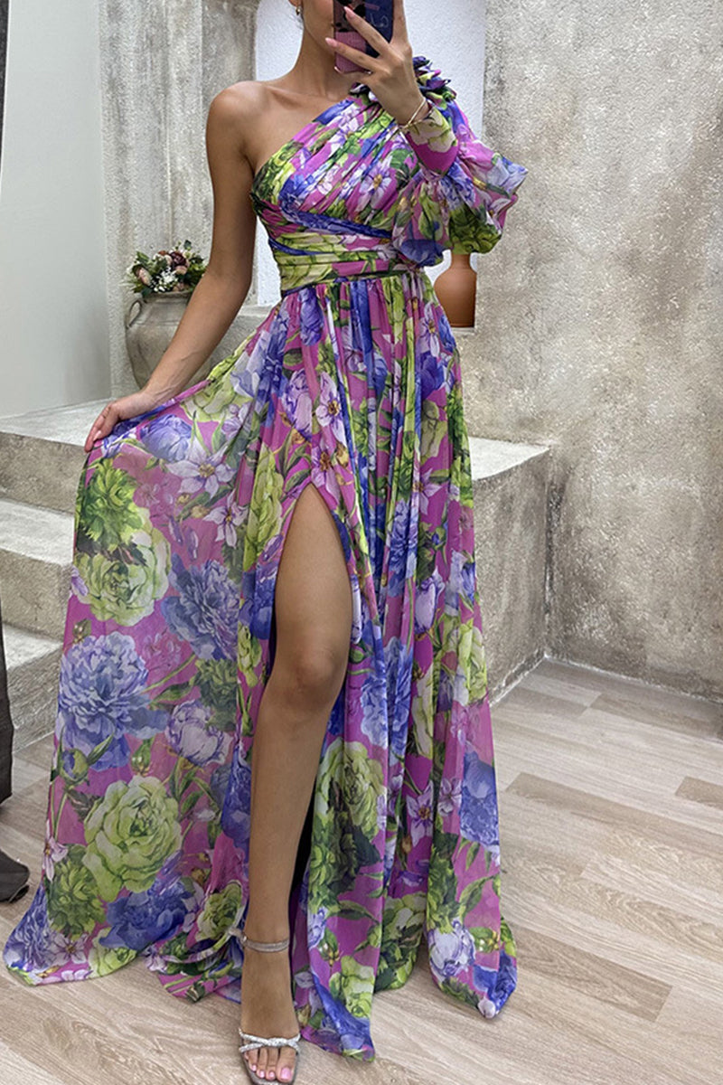 Elegante vestido de noche con abertura floral (5 colores)