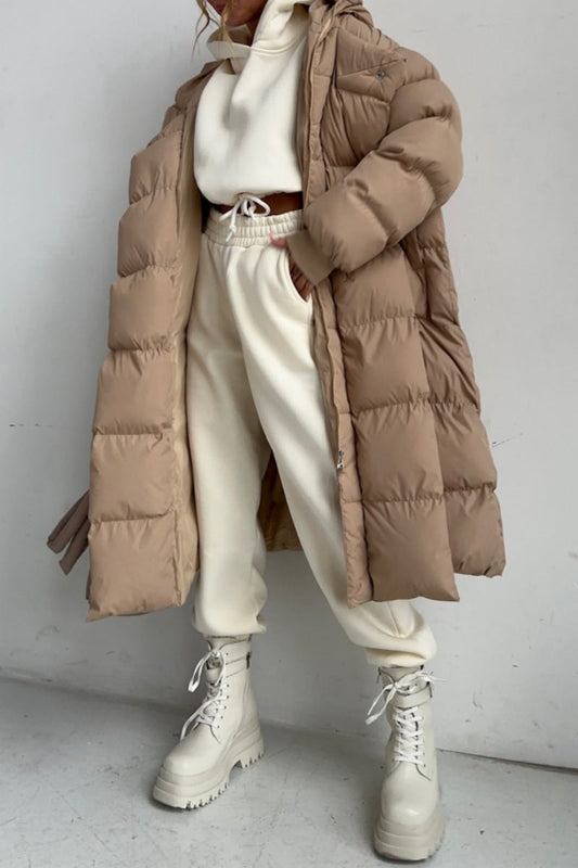 Cárdigan informal liso con cuello y capucha