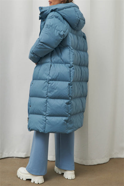 Prendas de abrigo informales con cuello y capucha de patchwork liso (3 colores)