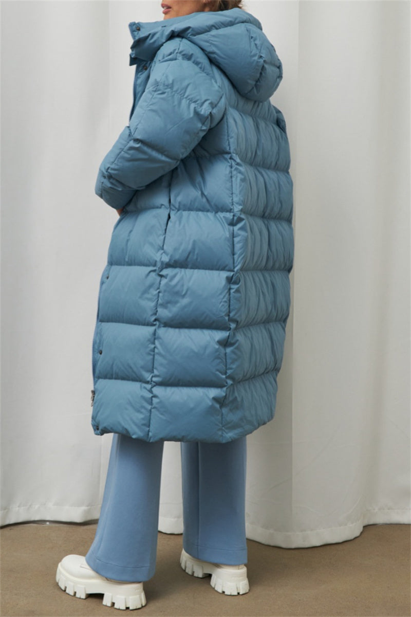 Prendas de abrigo informales con cuello y capucha de patchwork liso (3 colores)