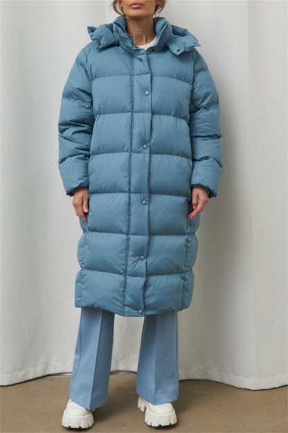 Prendas de abrigo informales con cuello y capucha de patchwork liso (3 colores)