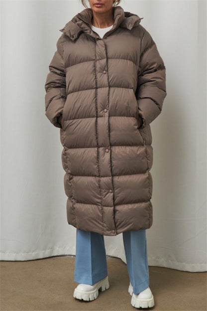 Prendas de abrigo informales con cuello y capucha de patchwork liso (3 colores)