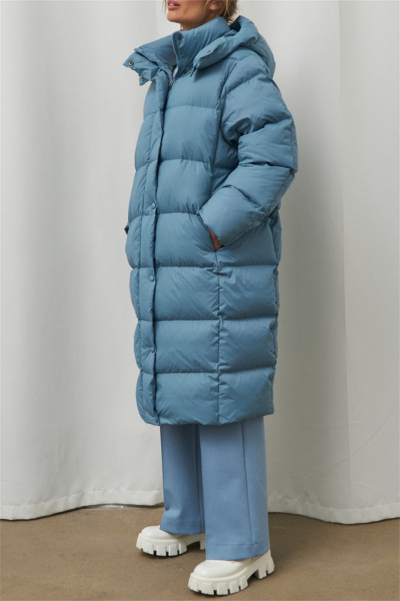 Prendas de abrigo informales con cuello y capucha de patchwork liso (3 colores)