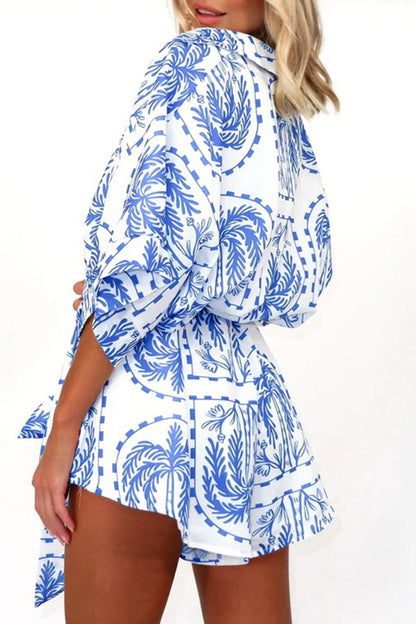 Mono sexy con estampado geométrico y escote en V (4 colores)