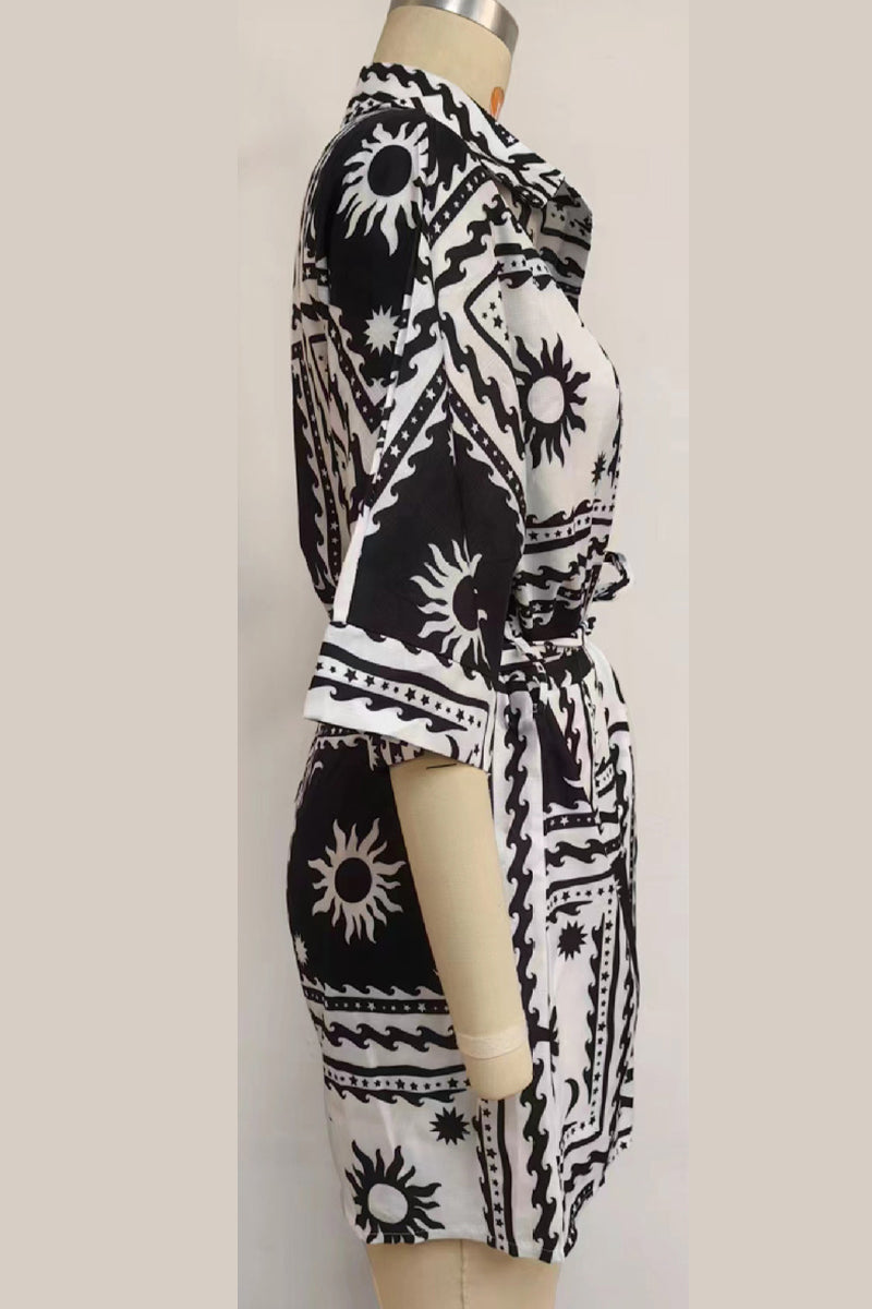 Mono sexy con estampado geométrico y escote en V (4 colores)