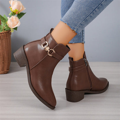 Zapatos casuales de patchwork con punta, cómodos y para exteriores (altura del tacón: 5 cm)