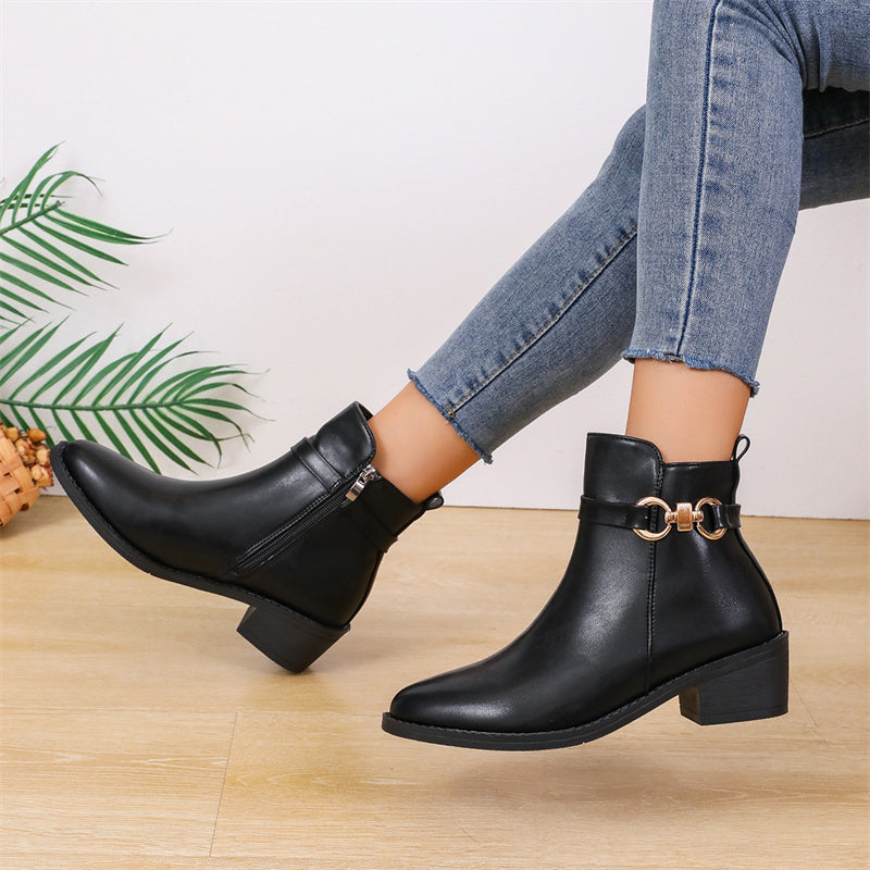 Zapatos casuales de patchwork con punta, cómodos y para exteriores (altura del tacón: 5 cm)