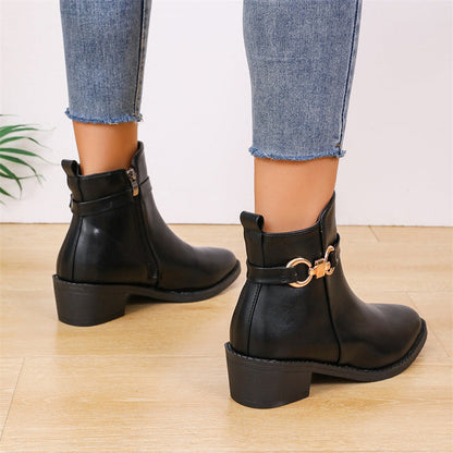 Zapatos casuales de patchwork con punta, cómodos y para exteriores (altura del tacón: 5 cm)